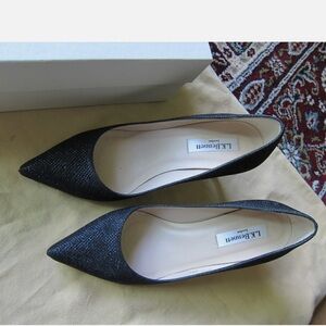 LK Bennett Black Bianca Metallic Heels